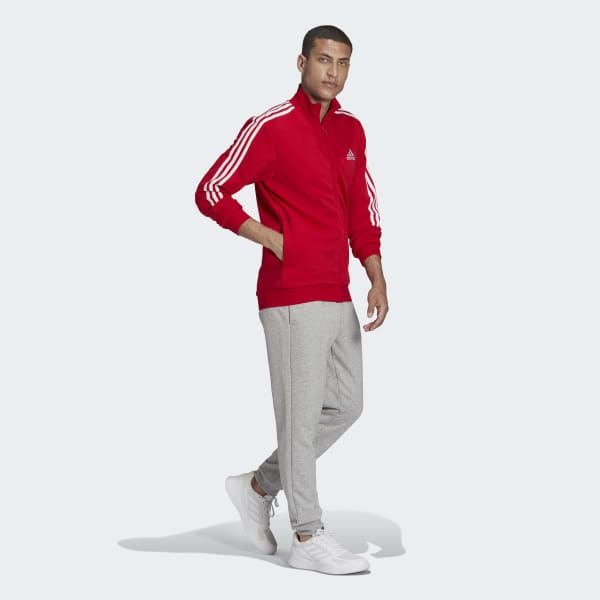 AEROREADY_Essentials_3-Stripes_Track_Suit_Red_GK9978 Trenerka Komplet Për Meshkuj ADIDAS GK9978