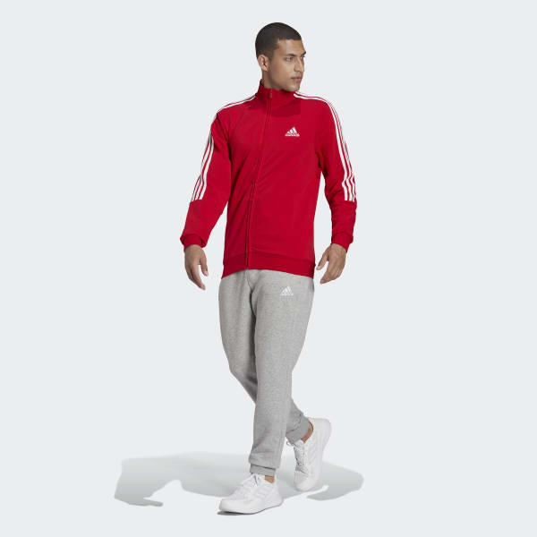 AEROREADY_Essentials_3-Stripes_Track_Suit_Red_GK9978_21_model Trenerka Komplet Për Meshkuj ADIDAS GK9978