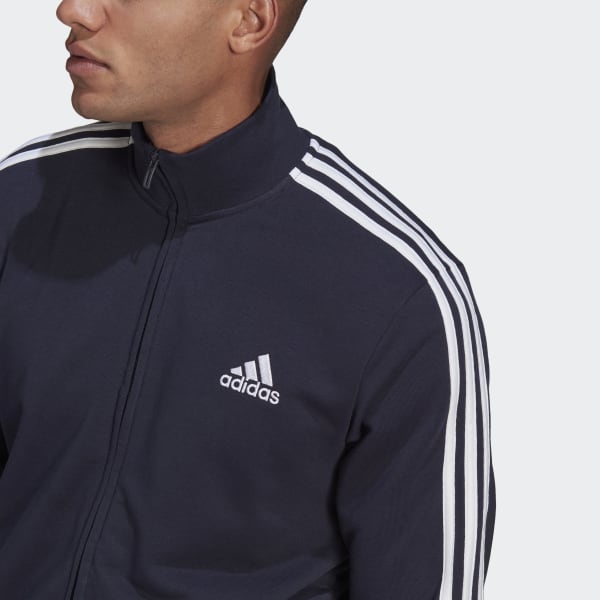 AEROREADY_Essentials_3-Stripes_Tracksuit_Blue_GK9977_41_detail (1) Trenerka Komplet Për Meshkuj ADIDAS GK9977