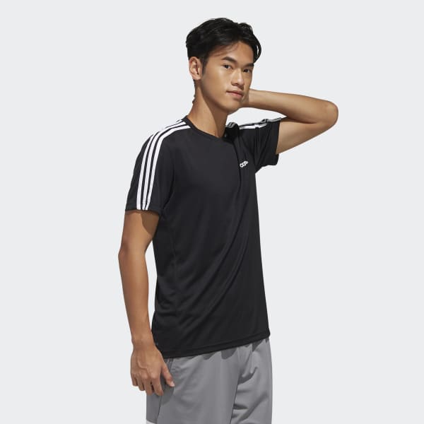 Designed_2_Move_3-Stripes_Tee_Black_FL0349 Maicë Për Meshkuj ADIDAS FL0349