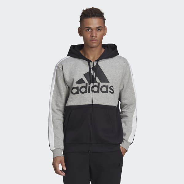 Essentials_Colorblock_Fleece_Full-Zip_Hoodie_Grey_HE4370_21_model Duks Për Meshkuj ADIDAS HE4370