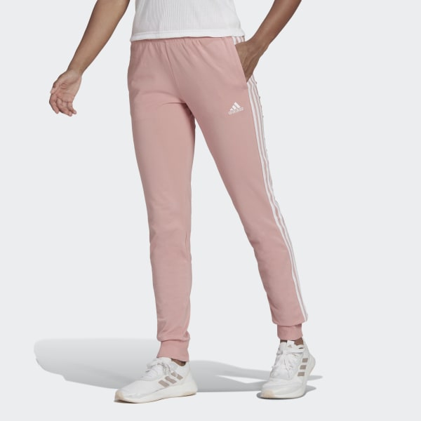 Essentials_Single_Jersey_3-Stripes_Joggers_Pink_HD4272_21_model Trenerka Të Poshtme Për Femra ADIDAS HD4272