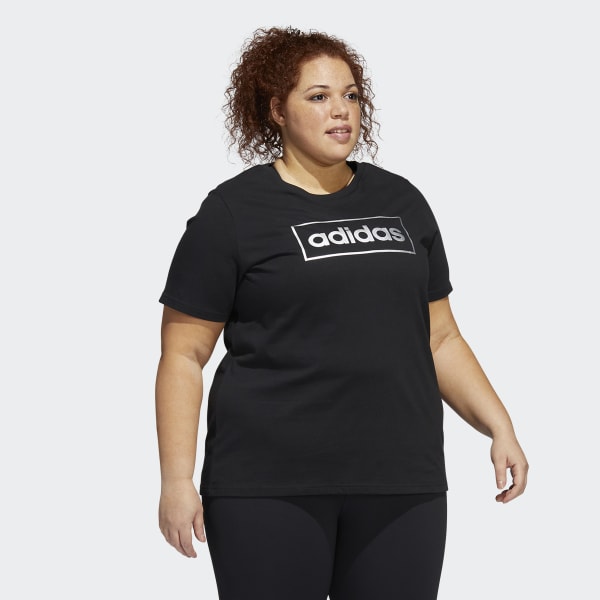 Foil_Box_Linear_Graphic_Tee_(Plus_Size)_Black_HE4906 Maicë Për Femra ADIDAS HE4906
