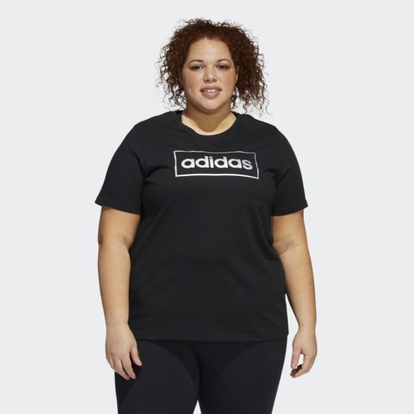 Foil_Box_Linear_Graphic_Tee_(Plus_Size)_Black_HE4906_21_model Maicë Për Femra ADIDAS HE4906