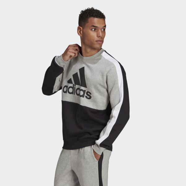 Sweat-shirt_Essentials_Colorblock_Fleece_gris_HE4333_21_model Duks Për Meshkuj ADIDAS HE4333