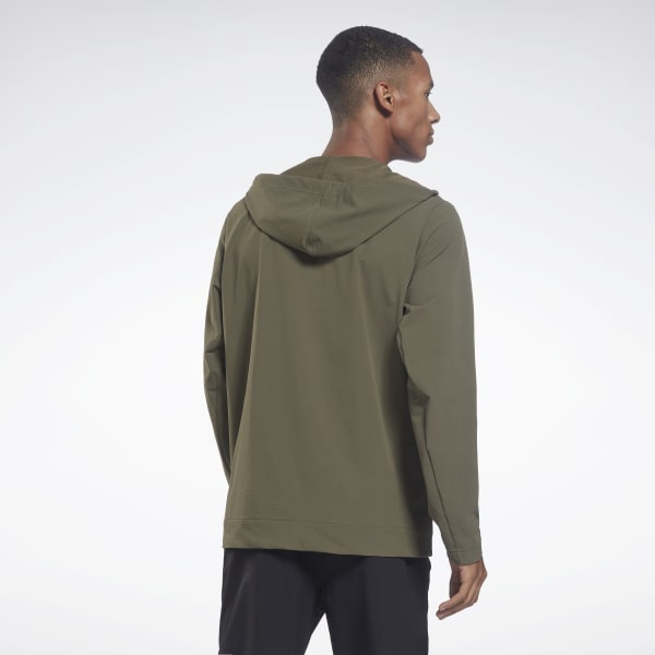 Performance_Woven_Zip_Up_Hooded_Jacket_Green_H44117 Jakne Për Meshkuj REEBOK H44117