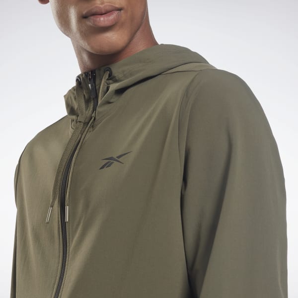 Performance_Woven_Zip_Up_Hooded_Jacket_Green_H44117_05_detail Jakne Për Meshkuj REEBOK H44117