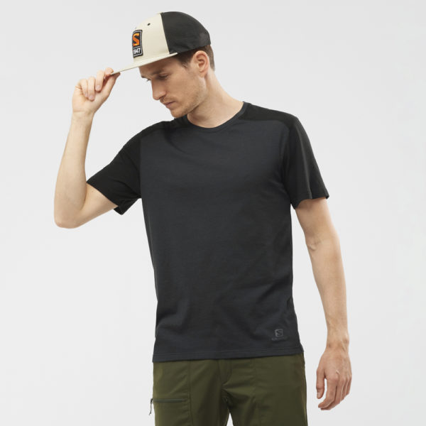 salomon-essential-colorbloc-t-shirt-black-ebony-2-1099063 Bluzë Për Meshkuj SALOMON LC1714600