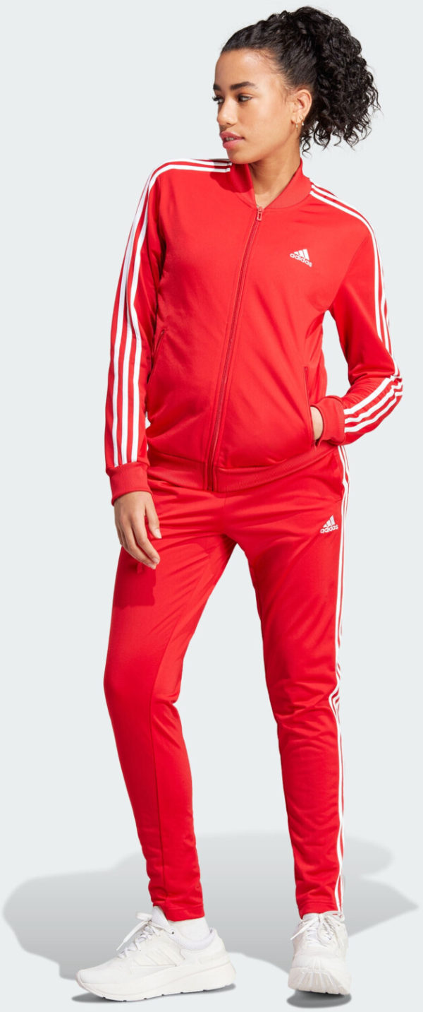 adidas-woman-essentials-3-stripes-track-suit-better-scarlet-white-ij8784 (1) ADIDAS Trenerka Set IJ8784