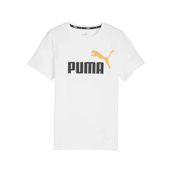 PumamagliettamanicacortaESS2stampaLogogrande586985-35bianco_1 PUMA Maice Per Femije 586985-35