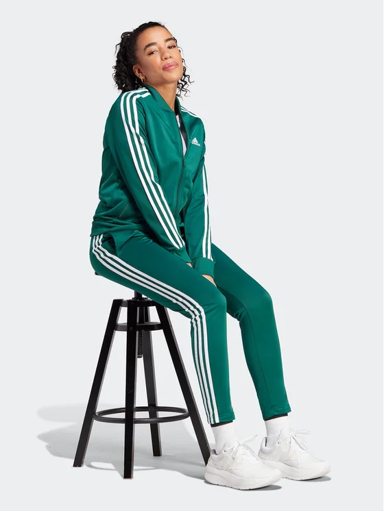 adidas-dres-essentials-3-stripes-ij8785-zielony-slim-fit-0000302535347 (1) ADIDAS Trenerka Set IJ8785