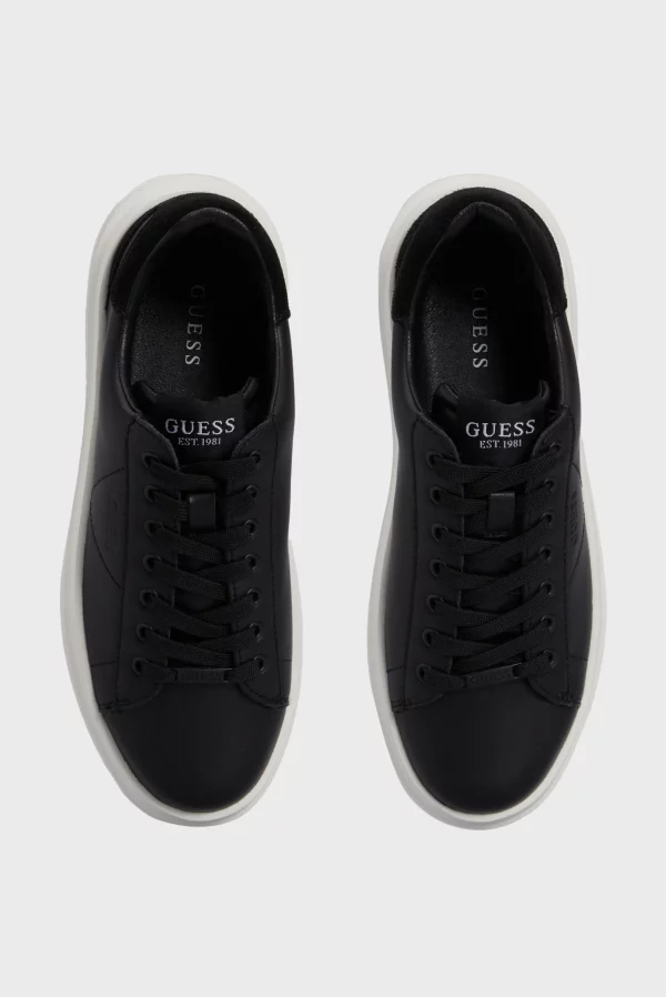 zhenskie-chernye-kozhanye-snikersy-elbina-guess-flpvibsue12-cernyj (3) GUESS ELBINA FLPVIBSUE12-BLACK