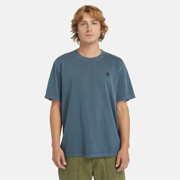 Dunstan-River-Garment-Dye-ShortSleeve-TShirt-for-Men-in-Dark-Blue TIMBERLAND Maice A5YAY-433