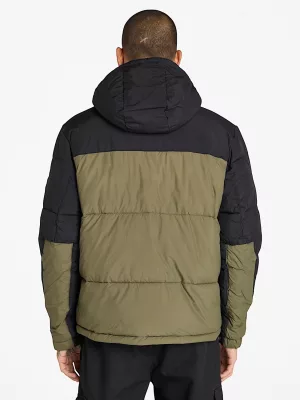 Durable WaterRepellent Puffer Jacket for Men in BlackDark Green (3)