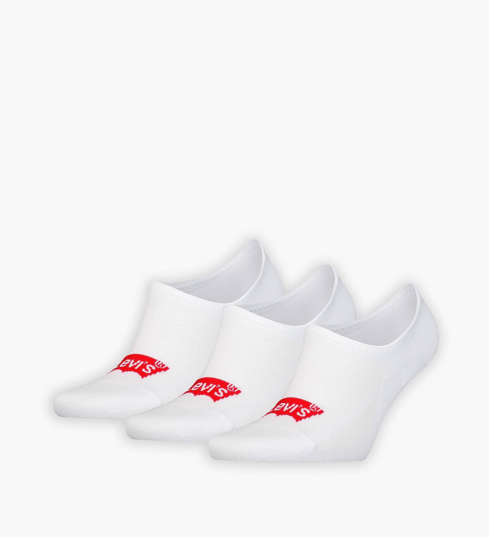 Levis meia unisexo levis high cut batwing logo recycled cotton socks 3 pack 37157 0976 white