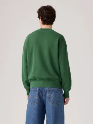 Levis sweatshirt masculino authentic crewneck sweatshirt a9244 0036 garment dye dark green