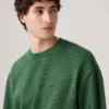 Levis sweatshirt masculino authentic crewneck sweatshirt a9244 0036 garment dye dark green